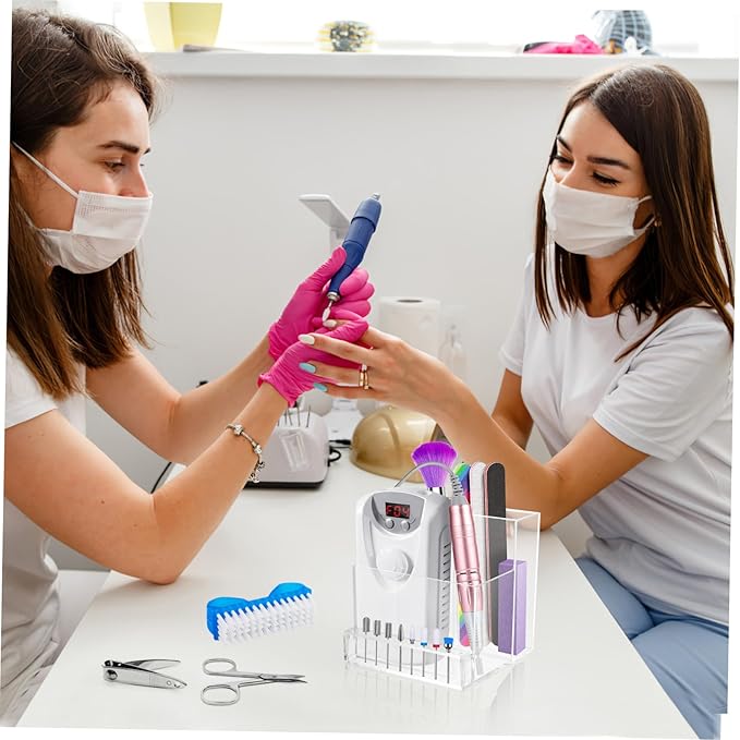 Beaupretty Nail Display Stand Nail Drill Bits Holder Nail Tool Storage Rack Nail Drill Grinding Bit Holder Box Display Stand for Nail Drill Manicure Tools Bit Holders