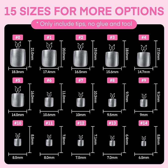 UNA GELLA Square Toe Nail Tips Big Long 312Pcs 15Sizes, Full Cover Soft Gel Toes Nail Tip Pre-etched Fake Acrylic Toe Nail Press Ons For Big Toes Nail Extensions Pedicure Home DIY Nails Salon Soak Off