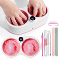 Dual Nail Soaking Bowl Electric: 31-50°C Temp Control Nail Soak off Bowl for Gel Polish Dip Acrylic Nails Remove- Heated Manicure Nail Remover Bowl Acetone Proof for Beginner Salon Home
