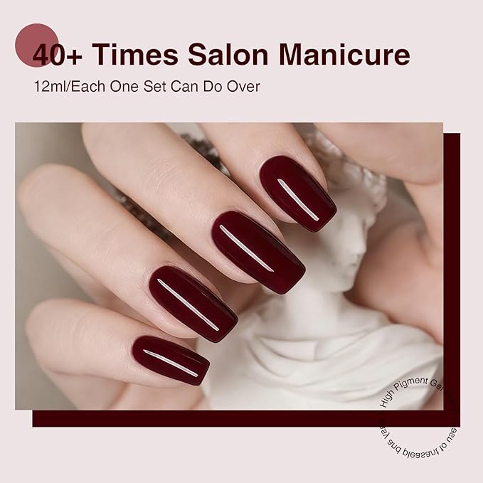 Gel Nail Polish Set of 6 Colors 12ml with Black White Gray, Gel Polish Kit for Salon DIY at Home, Soak Off LED UV Gel Nail Polish, Gifts for Women Girls