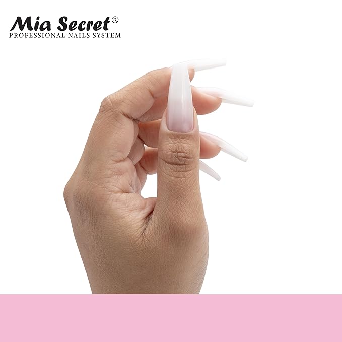 Mia Secret Soak off Soft Gel Nail Tip MADE IN USA for Salon and DIY (White Peony, Coffin)