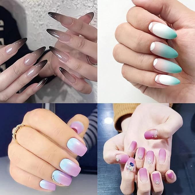 9 Colors Pat Painting Gel – 6ml Each Ombre Gel Nail Polish Set With Sponge, Stamping Gel, High Pigment Nail Art Paint for Gradient, Aura Nail, 3D Carving, DIY Salon manicure