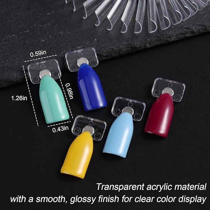 Magnetic Nail Swatch Sticks Set, Detachable Practice Nail Display Tips for Gel Polish, Nail Art Painting Swatches, Professional Manicure Salon Supplies, Muestrario de Uñas Magnético
