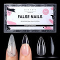 Makartt Medium Stiletto Almond Nail Tips: Clear, 240PCS, 15 Sizes, Half Matte, Fake Nails Stiletto Shapes - Full Cover Soft Acrylic Press On Nail Extensions Supplies Salon and DIY at Home
