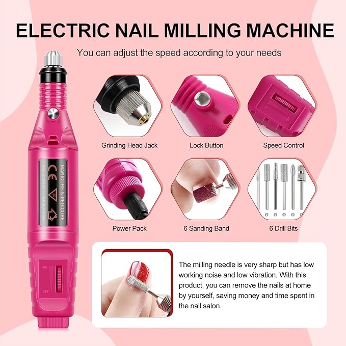 COSCELIA 53pcs Gel Nail Polish Kit with U V light and Drill Starter Kit 35 Colors Gel Nail Polish with 5pcs Top Base Coat Nail Art Professional Gel Manicure Kits Gifts for Women Teens Girls