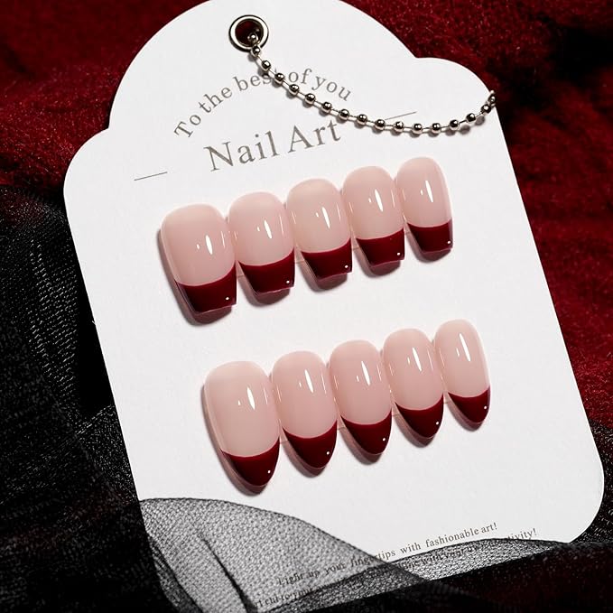 GAOY Red Swirl Gel Nail Polish Art Liner, 12ml Dark Red Color Nail Paint Design with Thin Brush, UV Light Cure for DIY French Manicure at Home