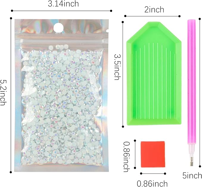 10 Colors 4mm Resin Flatback Rhinestones Kit，Mixed Color SS16 Flatback Jelly Rhinestones with Pick Up Pen and Tray for Nails, Tumblers, Mugs, Bottles, Craft Decoration