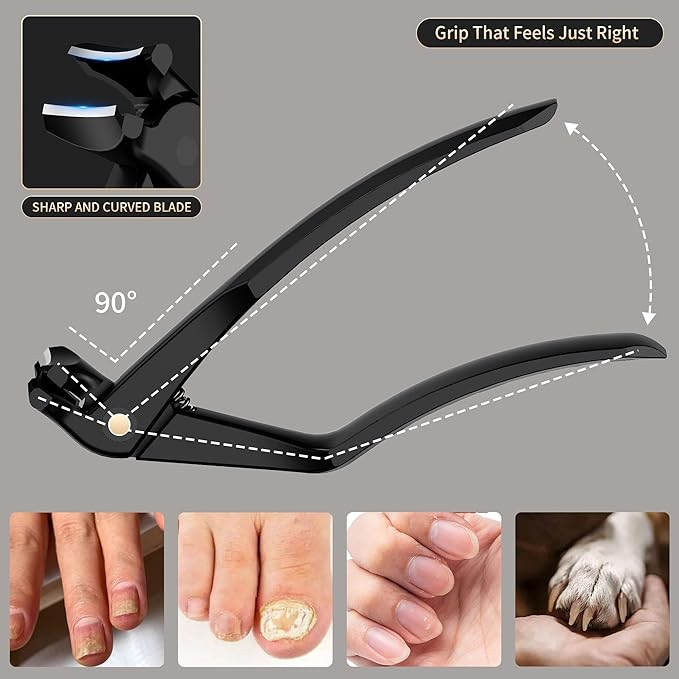 Long Handle Toenail Clippers for Seniors Curved Head Toe Nail Clippers for Thick Nails for Elderly