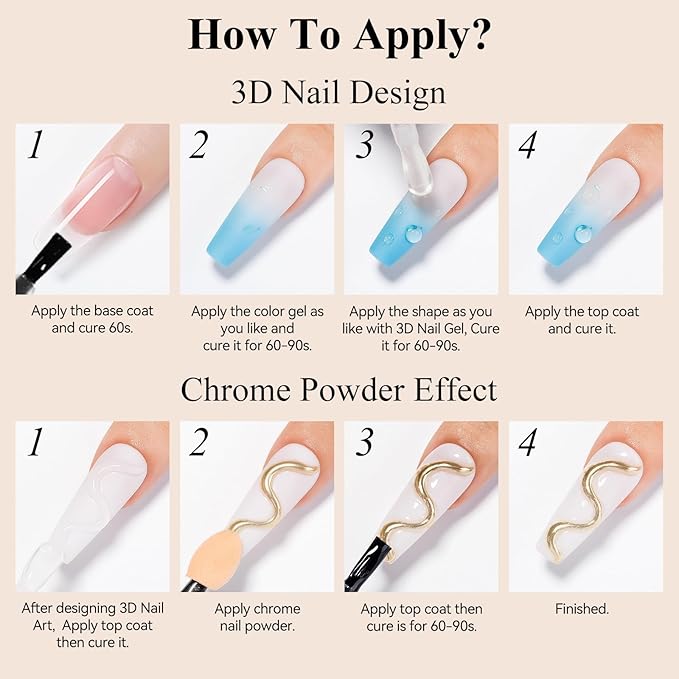 3D Nail Gel, Water Drop Gel Nail Polish Clear Sculpting Gel for Nail Art, Water Droplet Rain Drop Effect, for Design, Carving, Painting, Rhinestone Glue, Soak Off Manicure DIY Home 12ML