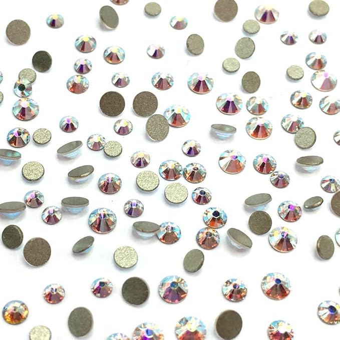 Crystal AB (001 AB) 2058 Austrian Crystal Austria Nail Art Tiny Small Mixed Sizes ss5 ss7 ss9 Flatbacks No Hotfix Rhinestones bling diy round gems resin jewellery