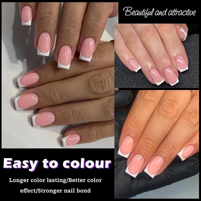 LoveOurHome 360pc Short Square Nail Tips Clear Fake Nails Square Gel Nail Tips Full Cover Acrylic Nails Clear Press on Nails Short False Nails 15 Sizes Fingernails for Gel Nail Extension