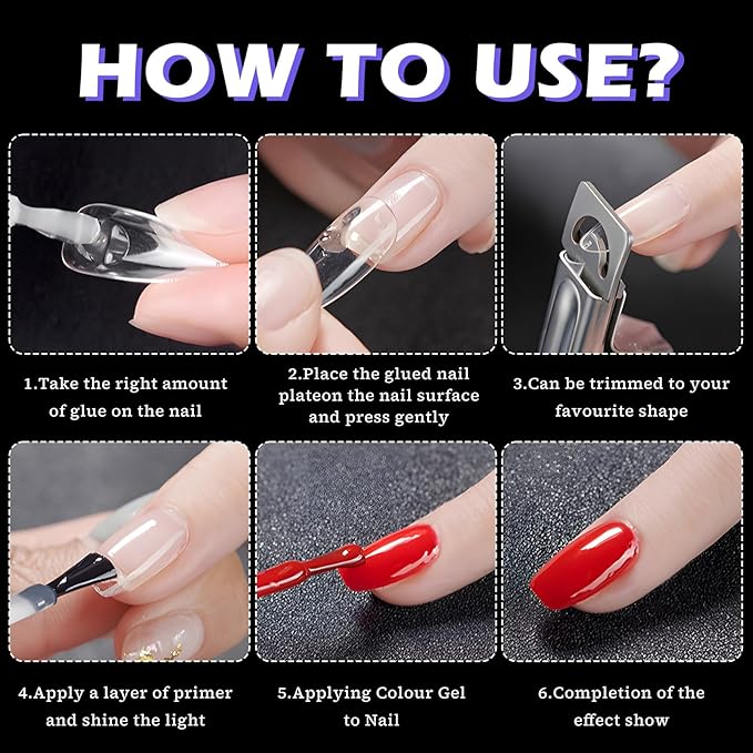 LoveOurHome 600pc French Coffin Nail Tips Clear Fake Nails Short Coffin Gel Nail Tips Half Cover Acrylic Nail Clear Short False Nail 15 Sizes Fingernail for Gel Nail Tip Extension Press Nails DIY