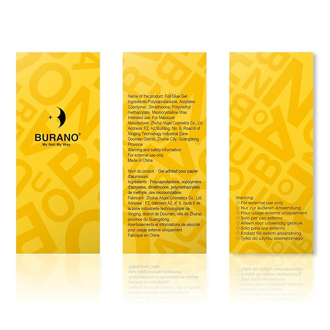 BURANO Nail Art Nail Foil Glue Gel, o.5 oz with 10PCS Foil Stickers Set Nail Foil Glue for Nails Foil Transfer Gel, Nail Design DIY UV LED Lamp Required (Animal 29)