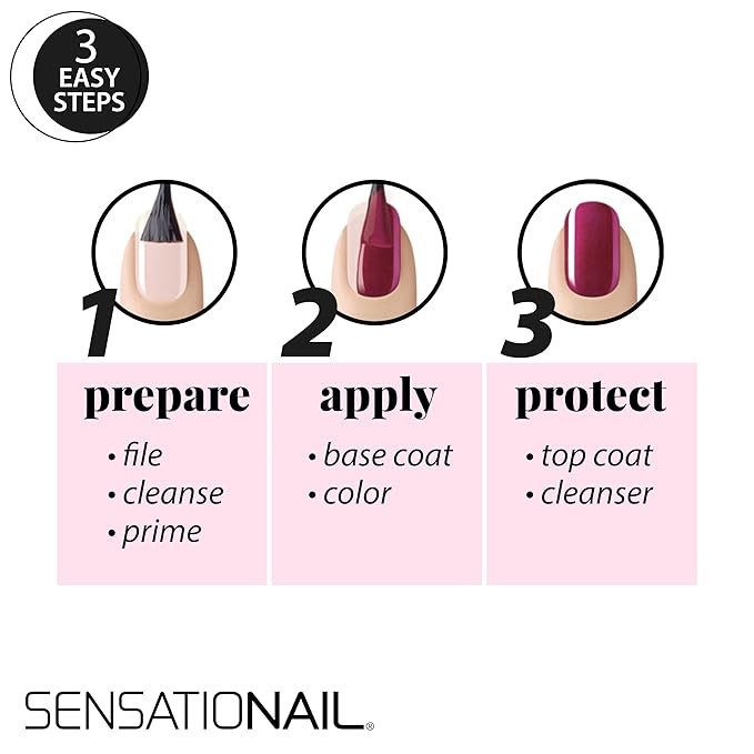 Sensationail Complete Gel Nail Polish Starter Kit - Long-Lasting Salon Grade Manicure Kit with UV Lamp - Includes Primer, Base & Top Coat, Cleanser, & More - Includes White, Black, & Pink Gel Polish