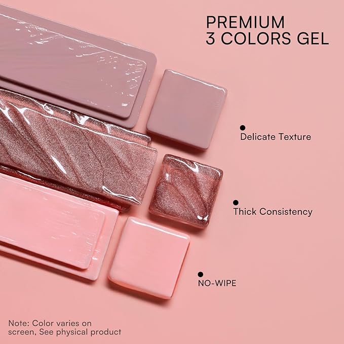 Makartt 5-in-1 Nail Art Gel: ColorPot 3 Colors Gel Nail Polish No Wipe with Nail Stamp for Stamping, French Tips, Ombre Patting, Painting & Sculpting with Silicone Head for Diy Nails at Home Salon