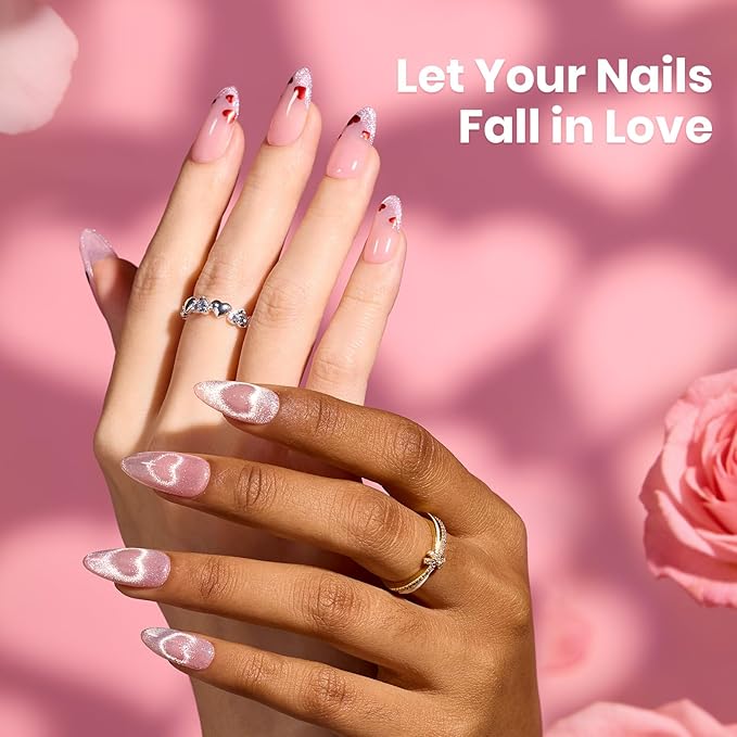 Beetles Builder Gel Nail Kit with MINI Nail Lamp-Blush Charm Valentine's Edition Nail Thickening Strengthening Building Apex for Beginner DIY Salon at Home with Base & Top Coat,Pink Builder Nail Gel