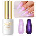 Imtiti Pearl Gel Nail Polish, 0.5 Fl Oz Purple Transparent Shell Shimmer Mermaid Drawing Polish, Iridescent Pearlescent Spring Summer UV LED Soak Off