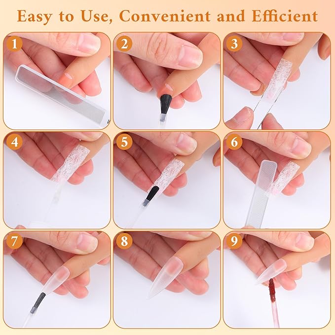 100PCS Fiberglass Nail Wrap Extension Silk Wrap for Nails Fiber Wraps DIY Protector Accessories for Broken Nail Repair