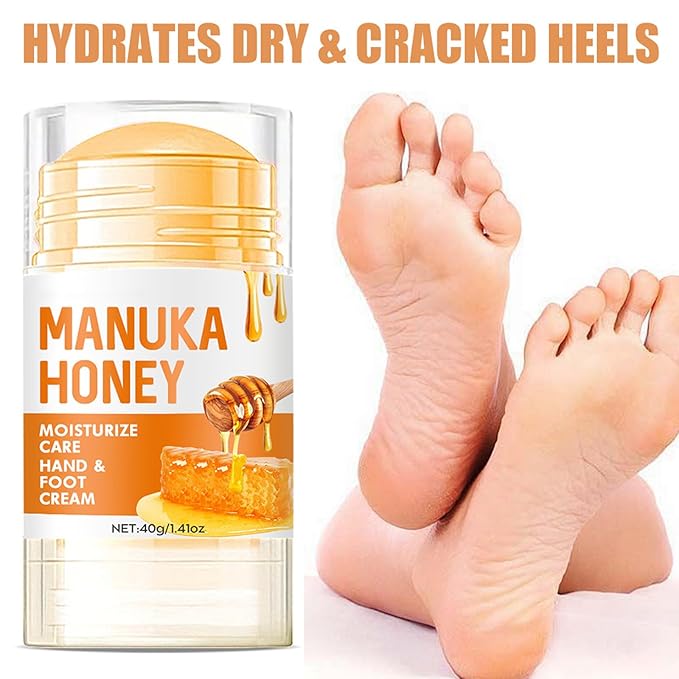 Honey Foot Cream for Extremely Dry, Cracked Skin,Deeply Moisturizing Foot & Hand Balm,Fast-Acting Repair for Rough Heels, Knees, Elbows & Hands for Women & Men - 1.41 oz