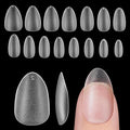 Short Almond Nail Tips, 240Pcs Acrylic Double-Sided Matte Press-On Nails, Clear Soft Fake Nails for Nail Art Salon, Gel Polish & Manicure, 15 Sizes, Pre-Shaped, Full Cover, Perfect for DIY