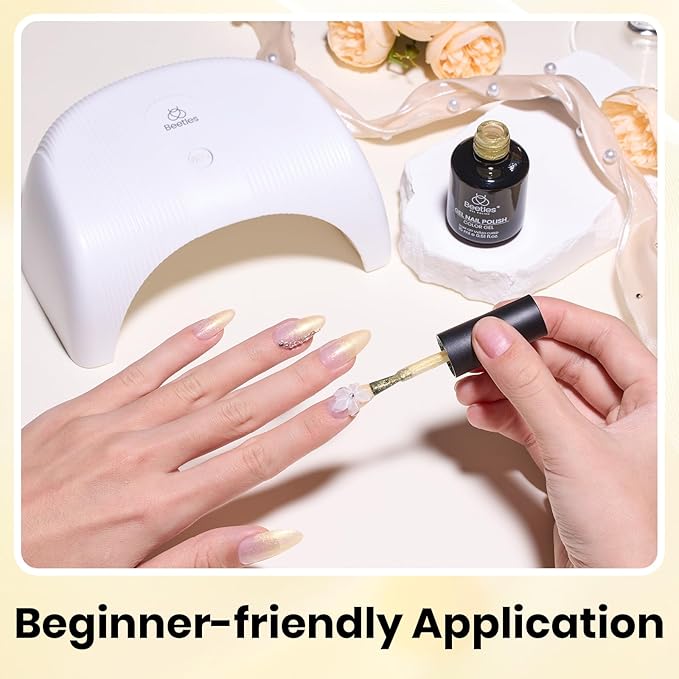Beetles Yellow Gel Nail Polish - 15ML Shimmer Glitter Butter Yellow Gel Nail Polish Pastel Creamy Nail Gel Color Soak Off UV LED Home Salon DIY Nail Art Spring Gift for Women