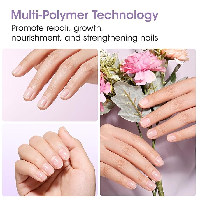 GELLEN Nail Strengthener, 8-In-1 Nail Repair Growth Protein Serum for Thin Weak Brittle Imperfect Nails, Non Polish, Air Dry Calcium Keratin Nourish Ridge Filler Nail Care, Lavender Scent