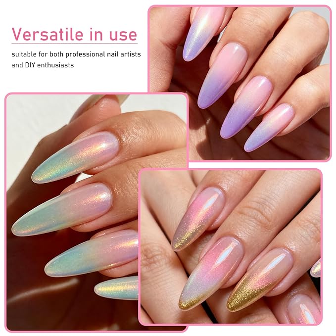 WOKOTO 300PCS Nail Sponges For Ombre Nail Tools With Pink Grabbing Pen Kit - Nail Ombre Sponge For Nails Gradient Nail Tools Aura Nails Ombre Nail Brush Accessories Supplies Home DIY Nail Art Salon