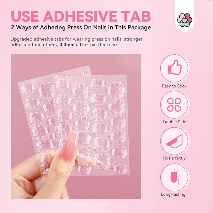 SAVILAND 20PCS Press on Nail Tool Kit: Nail Prep Kit with Nail Glue, Adhesive Tabs, Mini Nail File, Acrylic Sticks, Prep Pads for Press on Nail Art Starters Press On Nail Packaging for Salon Business