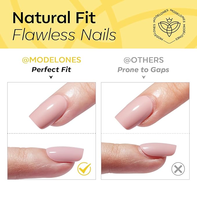 Modelones Yellow Press on Nails Almond, Easter Spring Neon Short Fake Nails, Reusable Nail Kit with Nail Glue Adhesive Tabs Mini Nail File, Nails Press Ons 32Pcs 16 Sizes, Women Girl Gift ﻿