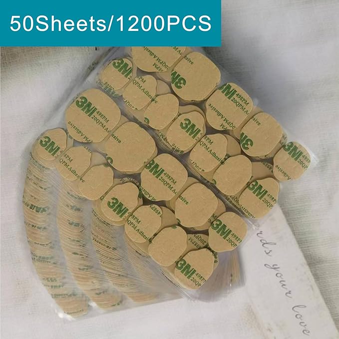Nail Stickers：Nail Adhesive Tabs Transparent Double Side Nail Sticky Tabs, 50 Sheets 1200PCS Press Ons Nail Sticker,Waterproof Breathable False Nail Tips Jelly Nail Glue Replacement (Paper 50 Sheet)