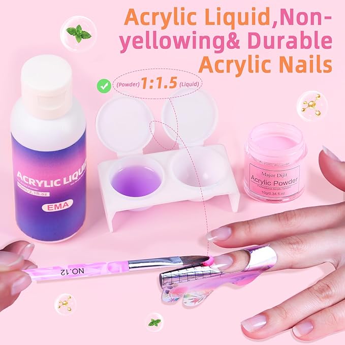 Acrylic Nail Kit with Drill & U V Light - Complete Starter Set for Beginners With Everything
