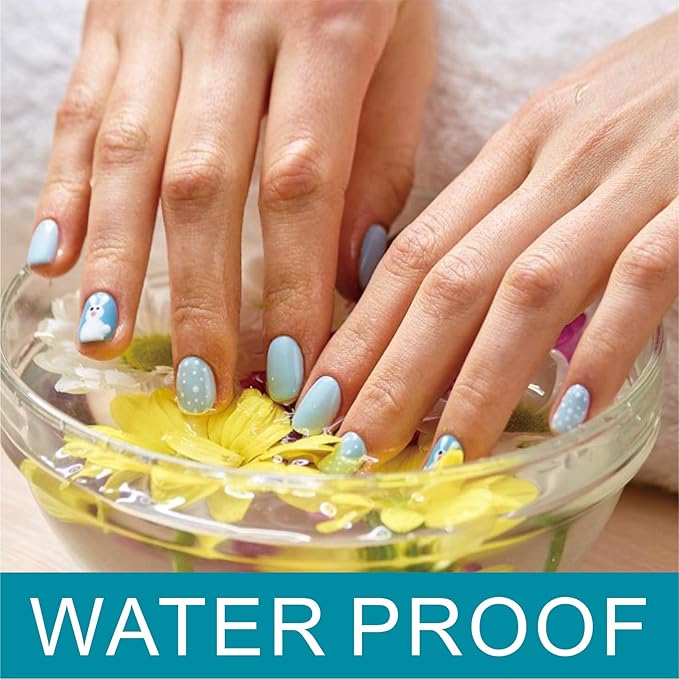 Nail Stickers：Nail Adhesive Tabs Transparent Double Side Nail Sticky Tabs, 1200PCS Press Ons Nail Sticker,Waterproof Breathable False Nail Tips Jelly Nail Glue Replacement (Blue 50sheet)