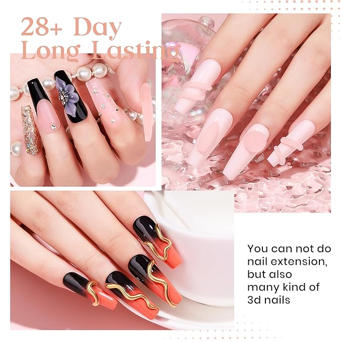 MIZHSE Solid Nail Builder Gel, 2.1 oz 60g Nude Builder Gels for Nails Non-Sticky Solid Builder Gel for Extensions Hard Gels with 24pcs Dual Forms and Silicone Pen Nails Art Manicure Set
