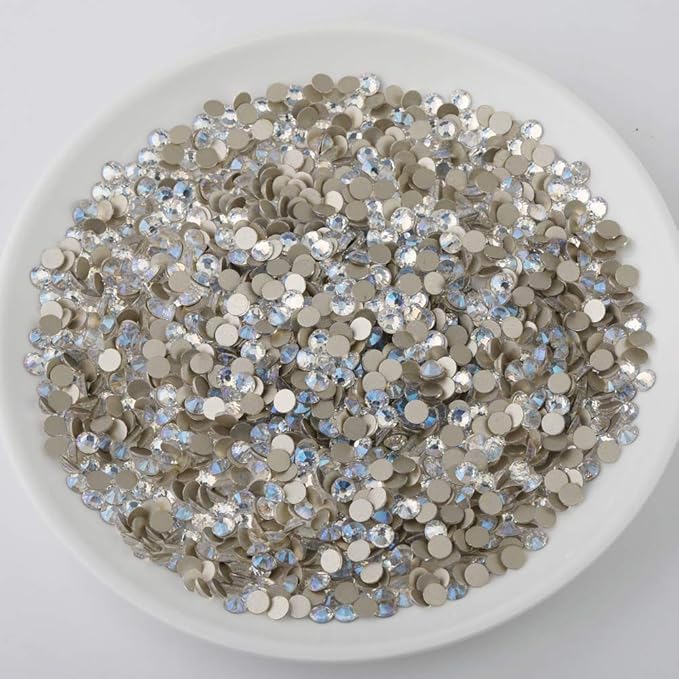 beadsland Flat Back Crystal Rhinestones Round Gems, Blue Moonlight (2.7-2.8mm) SS10/1440pcs