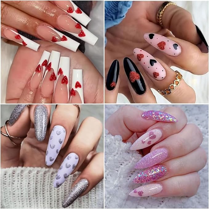 1000pcs 18 Sheets Star Nail Stickers Star Nail Decals Design Nail Supplies 3D Self-Adhesive Nail Colorful Slider Stars Love Stickers Glitter Decoration Heart Nail Stickers Decals for Women Manicure