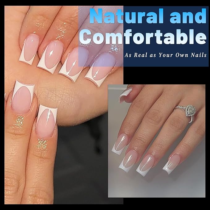 240pc Square Gel Nail Tips Short Fake Nails for Press on Nails Clear Acrylic Nails Tips, 12 Sizes Full Cover Nail tips Square Soft Gel Nail Tips False Nails Extension Artificial Fingernail