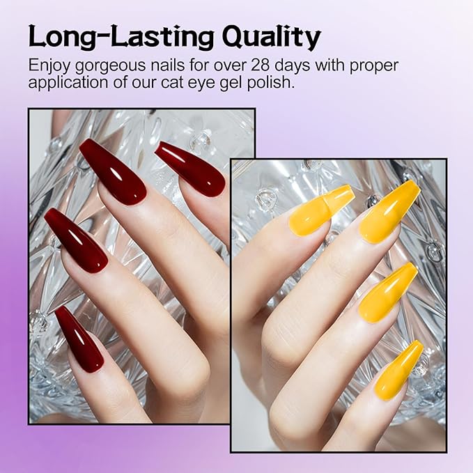 ADHERE Jelly Gel Nail Polish Set 12ML, 9 Transparent Colors Sheer Gel Polish with Blue Green Red Purple and Pink Nail Polish for Nail Salon DIY Home Christmas Holiday Gift Set