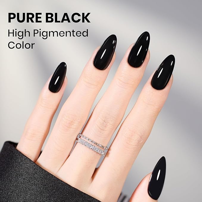 Beetles Black White Gel Polish Kit - 2 Colors Hema Free Soak Off UV Gel Polish Set Same Color Same Bottle Design Manicure Salon DIY at Home for Women