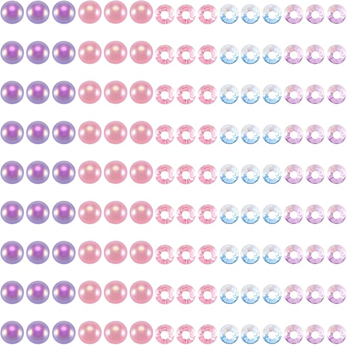 Flatback Resin Pearls Rhinestones Mermaid Nail Gems AB Color Faux Pearl Beads Rhinestone Cabochons Iridescent Nail Tooth Face Gems for Nail Art Jewels Makeup Decoration