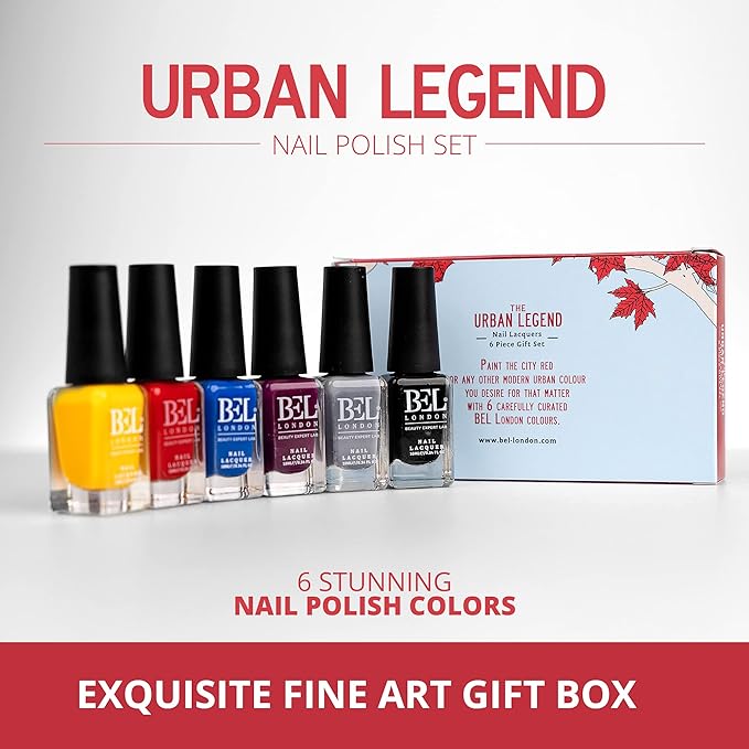 BL Urban Legend Luxury 6 Pack Multi-color Nail Polish Set - The Queen Of Deluxe - The Perfect Set For The Perfect Stylish Manicure - A Professional Quality Quick Dry Set For True Connoisseurs