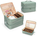 OCHEAL Nail Polish Organizer, Holds Nail Lamp and 45+ Bottles,3 Usage Modes Detachable Nail Storage Bag Travel Nail Tech Case Holds Nail Kit Stuff Manicure Tools -Green