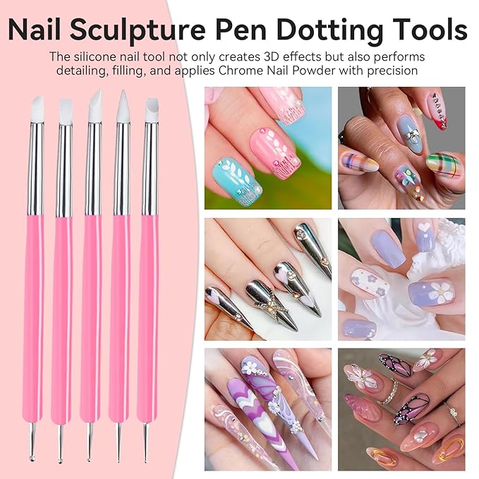 27 PCS Nail Art Brushes Set with Brush Stand Nail Sculpture Pen Dotting Tools For Paint 3D Nails,Nail Design Brush for Acrylic Gel Dip Powder Nail Extensions,French Manicure,for Home Salon