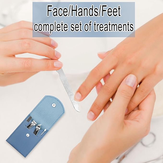 20 Sets Manicure Set Bulk, Nail Clippers Kit Stainless Steel Fingernail Clippers Set, Sturdy Nail Tip Cutter Trimmers Professional Grooming Toenail Clippers Personal Pedicure Kits Gift (Blue 4 in 1)