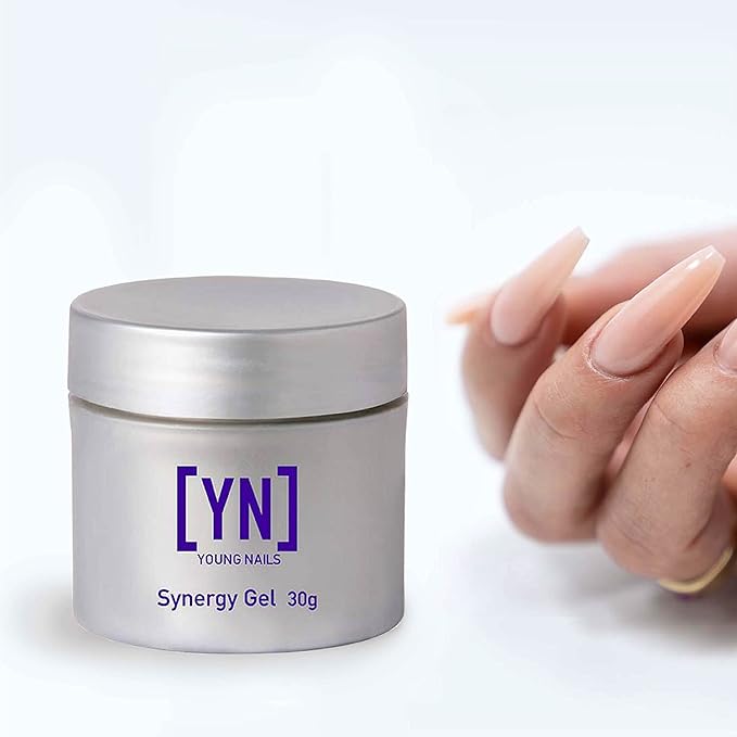 Young Nails Synergy Gel System, Building Gel - Hard Builder Gel, Superior Adhesion & Strength, Structured Nail Gel Builder - Build Gel, Pink, 30g