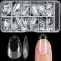 240pc Almond Gel Nail Tips Short Fake Nails for Press on Nails Clear Acrylic Nails Tips, 12 Sizes Full Cover Nail tips Almond Soft Gel Nail Tips False Nails Extension Artificial Fingernail