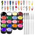 18 Colors Nail Painting Gel Set, Nail Paint for Nail Art Gel Polish For French Tip Tool Design For Home Salon DIY Nail Art,UV/LED Curing Required
