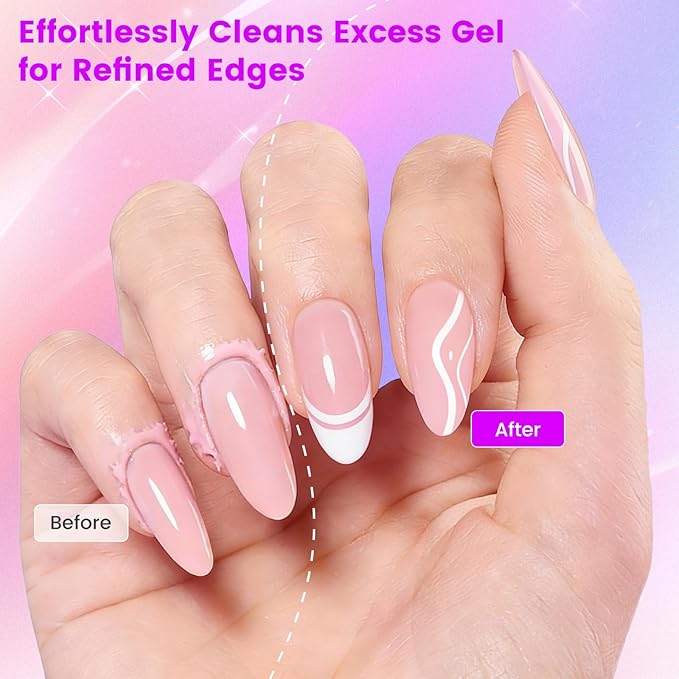 Nail Clean Up Brush, Double-Ended Flat & Fine Angled Acetone Resistant Nail Polish Remover Brush for Cleaning Polish Mistakes on the Cuticles, Nail Art Painting & Design