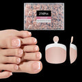 216pcs French Tip Press on Toenails Short Square，OPkssnails Skin Toe Nail Press On, Pre-Designed Soft Gel Toe Nail Tips, Soak off Acrylic Fake Toe Nail Extensions 12 Sizes