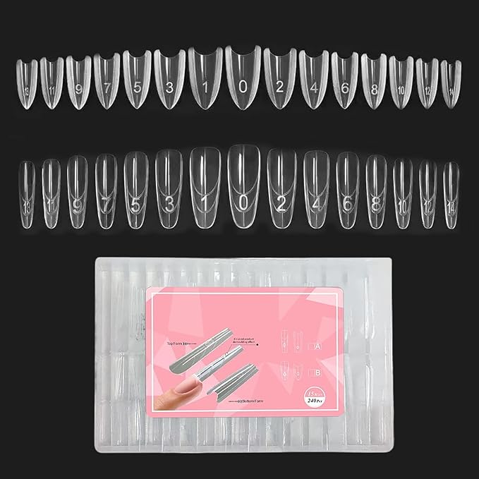 Nail Mold – Oval Extension Guide, Sandwich Paper Form, Clear Template | Transparent Flexible Sheet, Easy Shaping Tool for Salon Artists, Acrylic Gel Building, Professional Manicure Craft Design