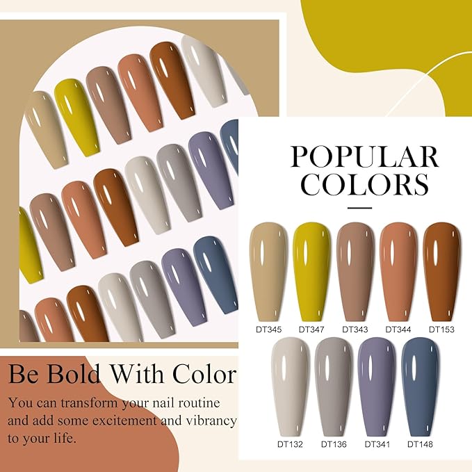 MEET ACROSS 9 Colors Gel Nail Polish + 3PCS Function Gel Nail Polish Kit,Fashion Nail Art Set Design Gifts for Women Manicure Salon (SET5, 12pcs)